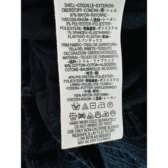 2/$30 Free People Medium Black Lace Knit Dress 3/4 Sleeve Attractive Details - Picture 4 of 15